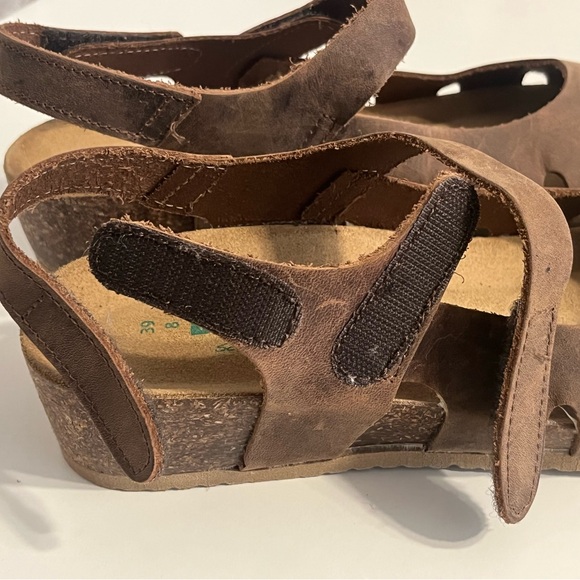 BIONATURA Solo Mary Jane Closed Toe Leather Sandals Cork Heel adjustable Sz 39/8 - Picture 8 of 9